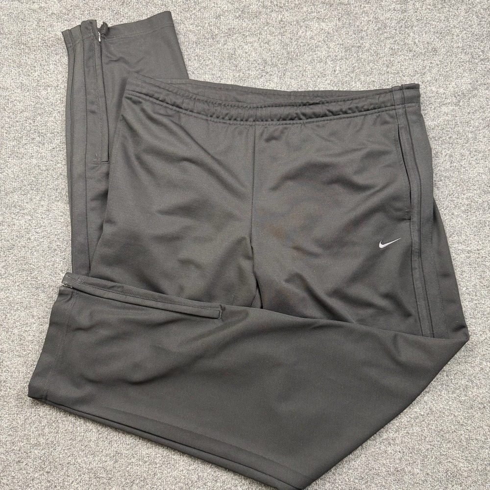 Nike Dri Fit Track Pants Mens Medium Black Vintage Y2K Gray Tag Athletic Joggers